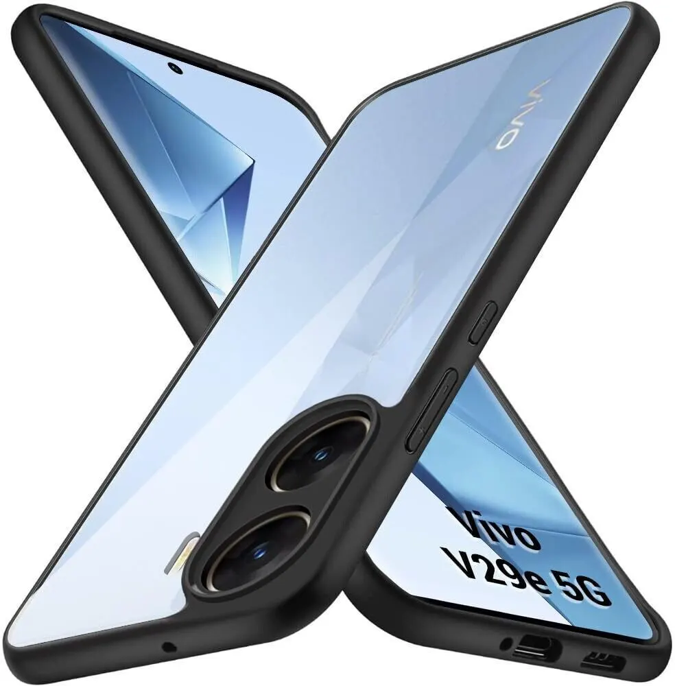 Micvir Back Cover for Vivo V29e 5G (Transparent, Black, Shock Proof, Pack of: 1)
