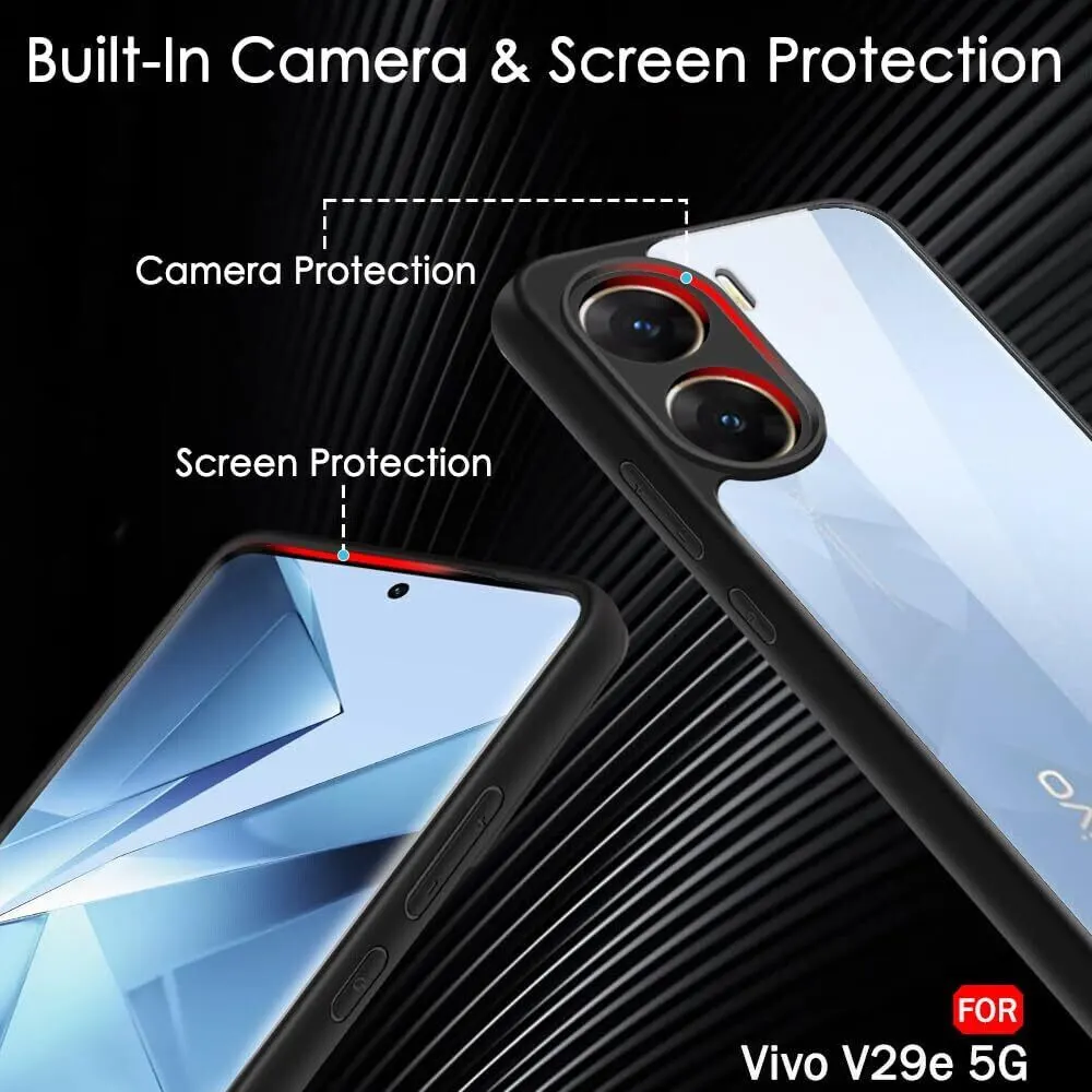 Micvir Back Cover for Vivo V29e 5G (Transparent, Black, Shock Proof, Pack of: 1) — image 2 of 5