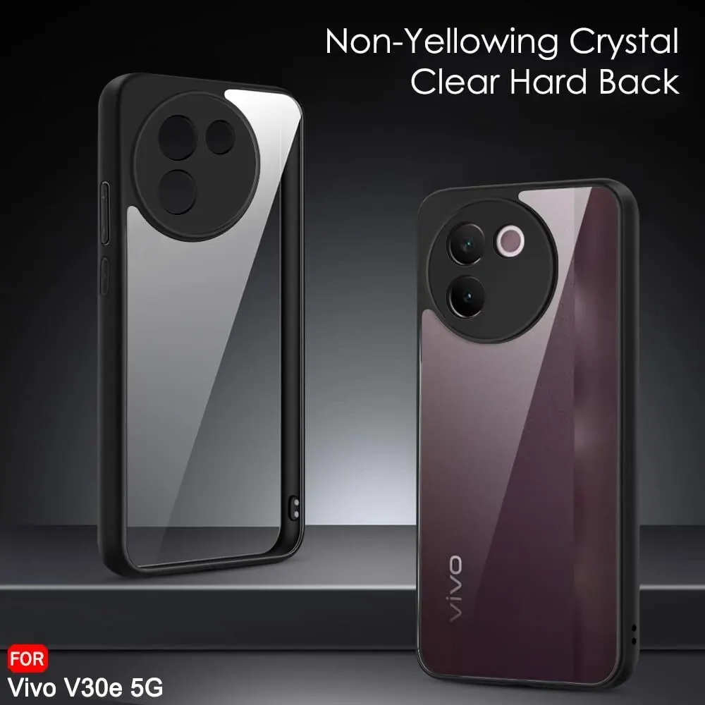Micvir Back Cover for Vivo V30e 5G (Transparent, Black, Shock Proof, Pack of: 1) — image 2 of 5