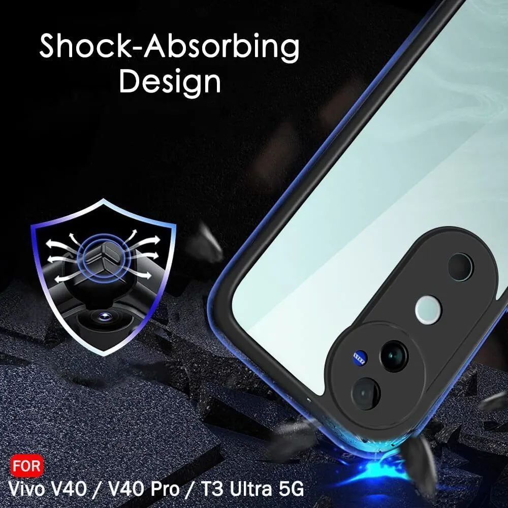Micvir Back Cover for vivo V40 Pro 5G (Transparent, Black, Shock Proof, Plastic, Silicon, Pack of: 1) — image 4 of 5