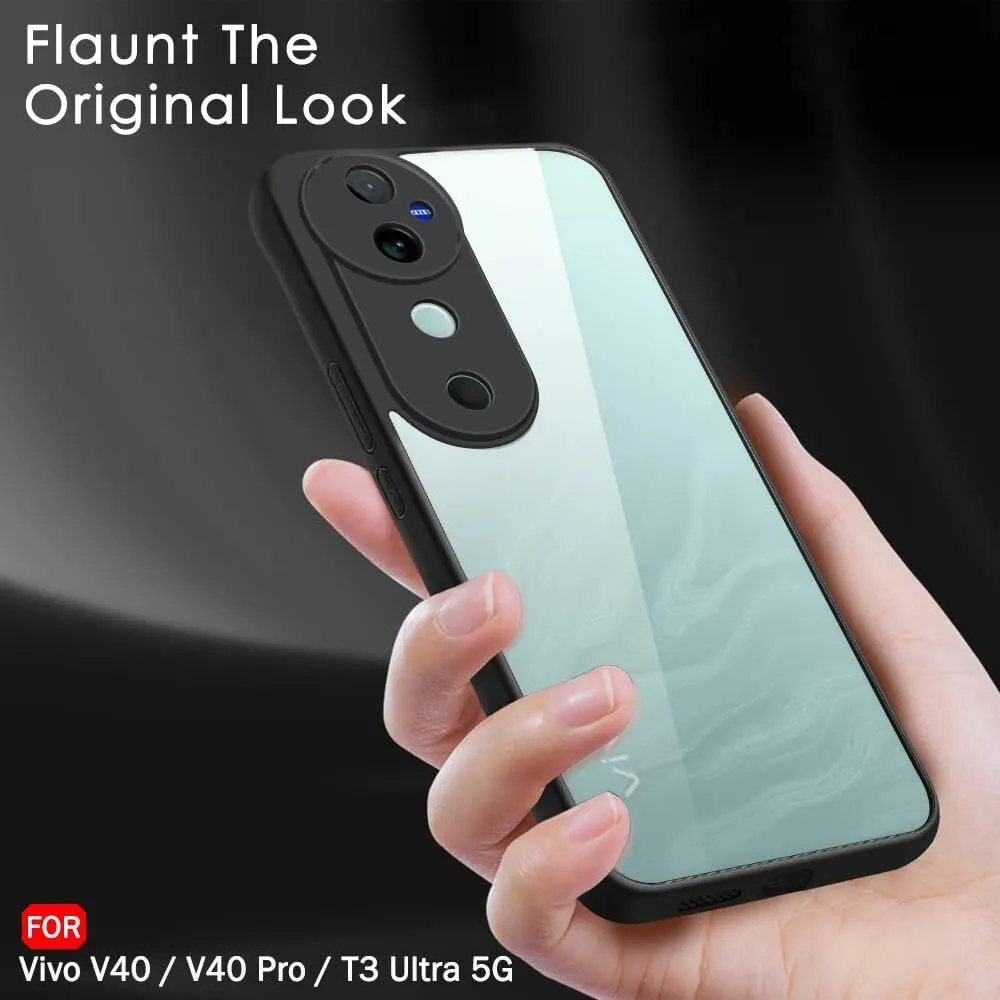 Micvir Back Cover for vivo V40 Pro 5G (Transparent, Black, Shock Proof, Plastic, Silicon, Pack of: 1) — image 5 of 5