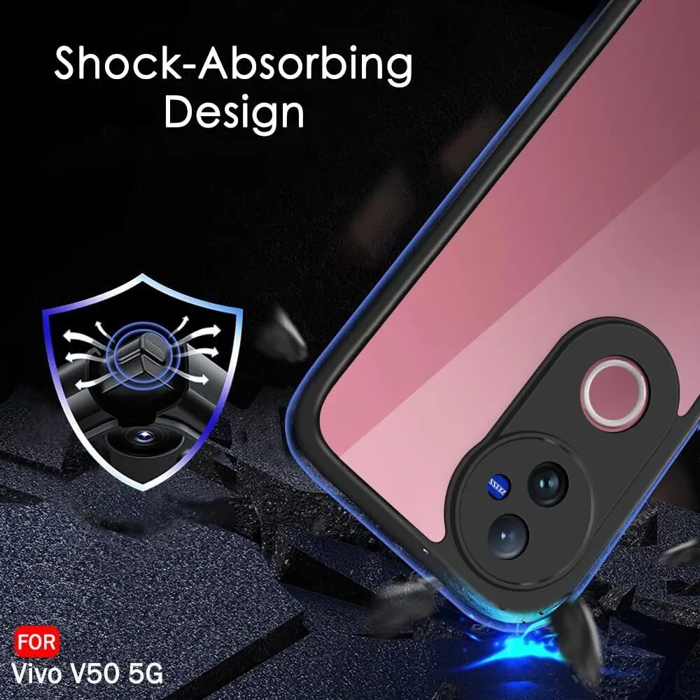 Micvir Back Cover for vivo V50 5G (Transparent, Black, Shock Proof, Plastic, Silicon, Pack of: 1) — image 4 of 5