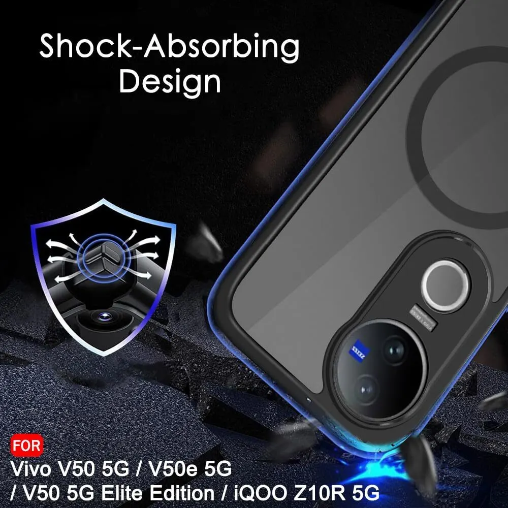 Micvir Back Cover for vivo V50 5G (Black, Shock Proof, Plastic, Silicon, Pack of: 1) — image 4 of 5