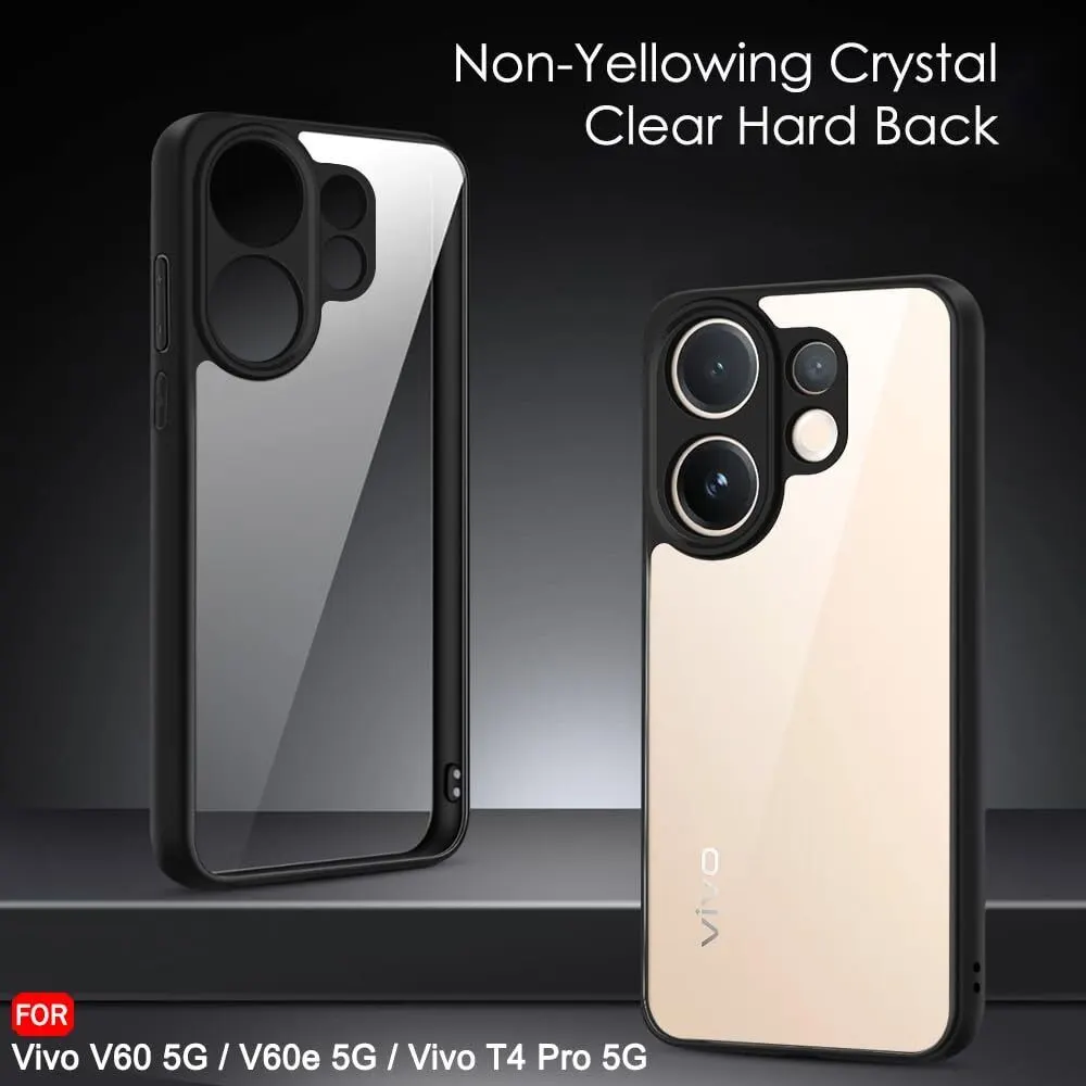 Micvir Back Cover for Vivo V60e 5G (Transparent, Black, Shock Proof, Plastic, Silicon, Pack of: 1) — image 3 of 5