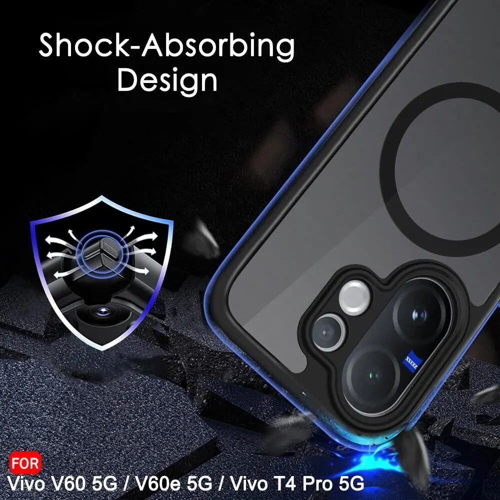 Micvir Back Cover for Vivo V60e 5G (Black, Shock Proof, Plastic, Silicon, Pack of: 1) — image 5 of 5