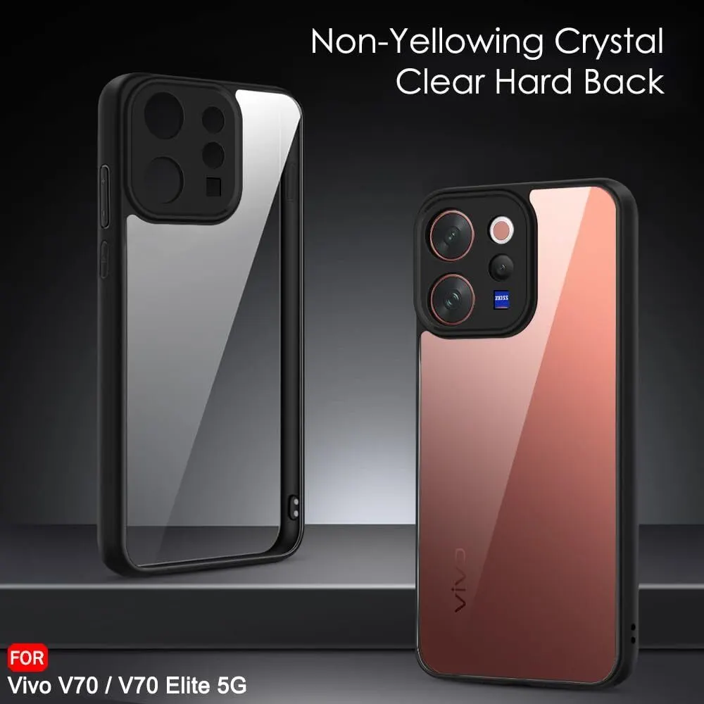 Xolia Back Cover for Vivo V70 Elite 5G (Transparent, Black, Shock Proof, Plastic, Silicon, Pack of: 1) — image 3 of 5