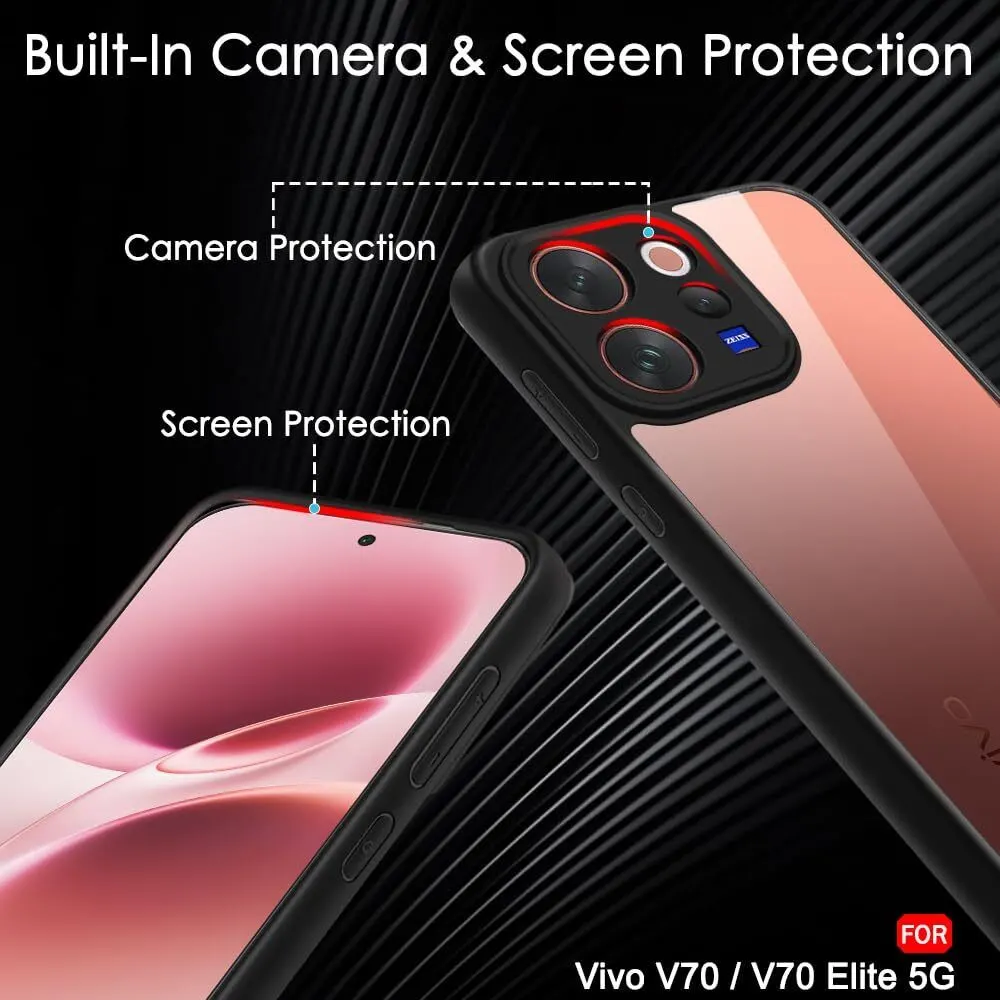 Xolia Back Cover for Vivo V70 Elite 5G (Transparent, Black, Shock Proof, Plastic, Silicon, Pack of: 1) — image 4 of 5