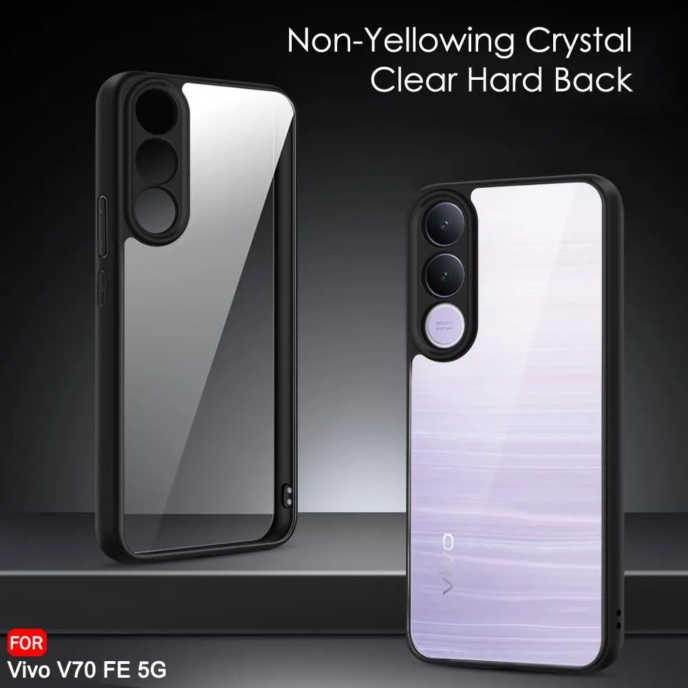 Xolia Back Cover for Vivo V70 FE 5G (Transparent, Black, Shock Proof, Plastic, Silicon, Pack of: 1) — image 3 of 5