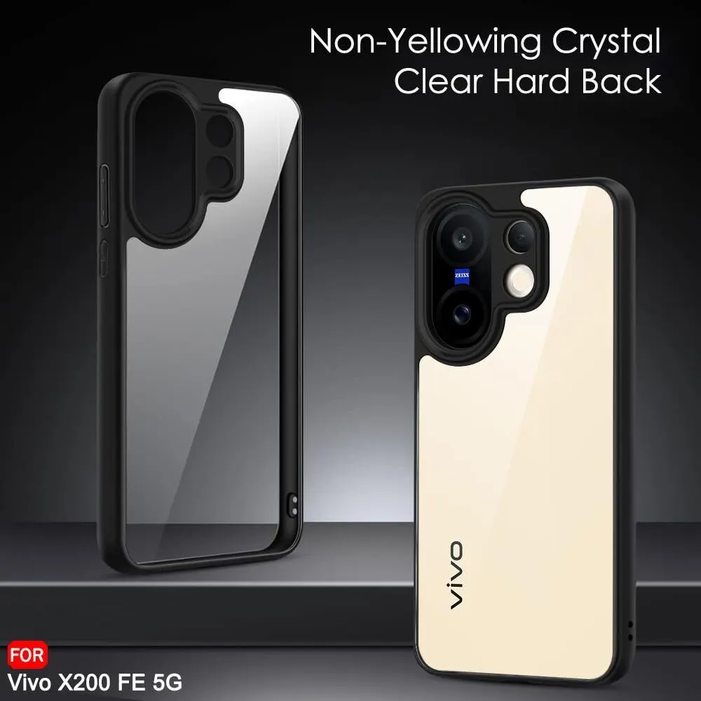 Micvir Back Cover for Vivo X200 FE 5G (Transparent, Black, Shock Proof, Plastic, Silicon, Pack of: 1) — image 3 of 5