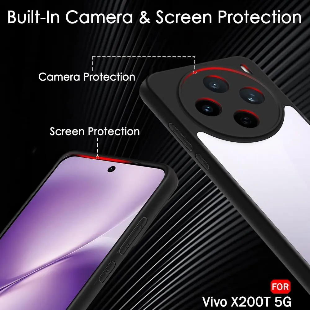 Xolia Back Cover for Vivo X200T 5G (Transparent, Black, Shock Proof, Plastic, Silicon, Pack of: 1) — image 4 of 5