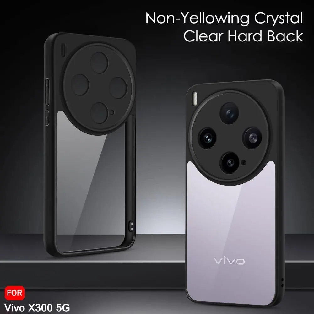Xolia Back Cover for Vivo X300 5G (Transparent, Black, Shock Proof, Plastic, Pack of: 1) — image 3 of 5