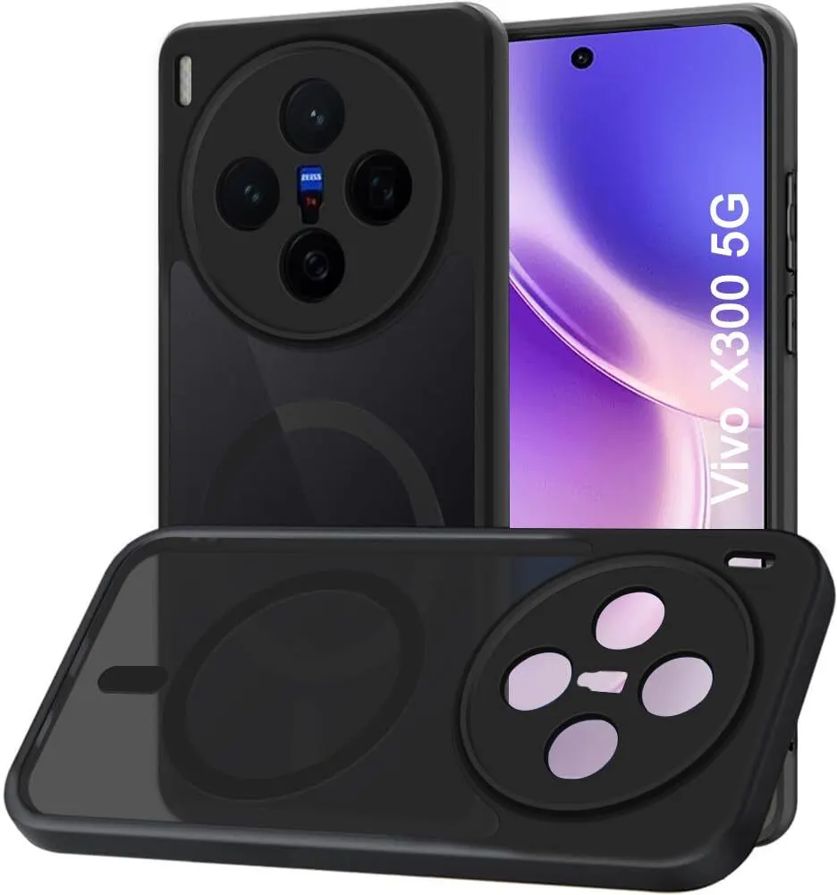Xolia Back Cover for Vivo X300 5G (Black, Shock Proof, Plastic, Pack of: 1)