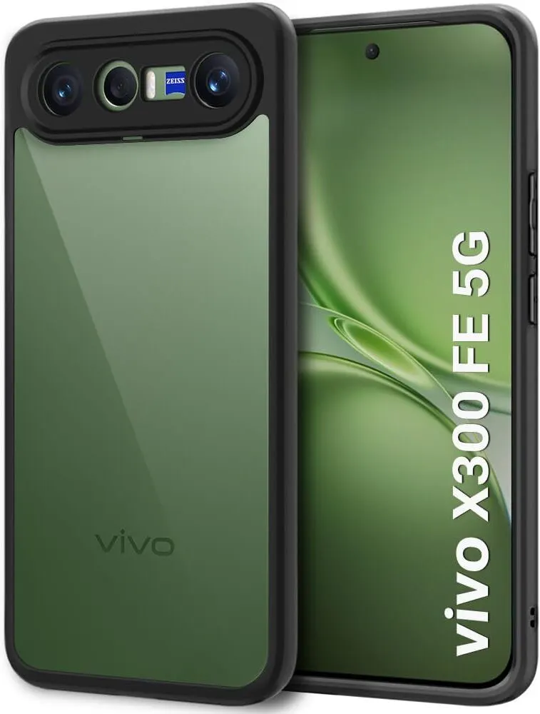Micvir Back Cover for Vivo X300 Fe 5G (Transparent, Black, Shock Proof, Polycarbonate, Pack of: 1)