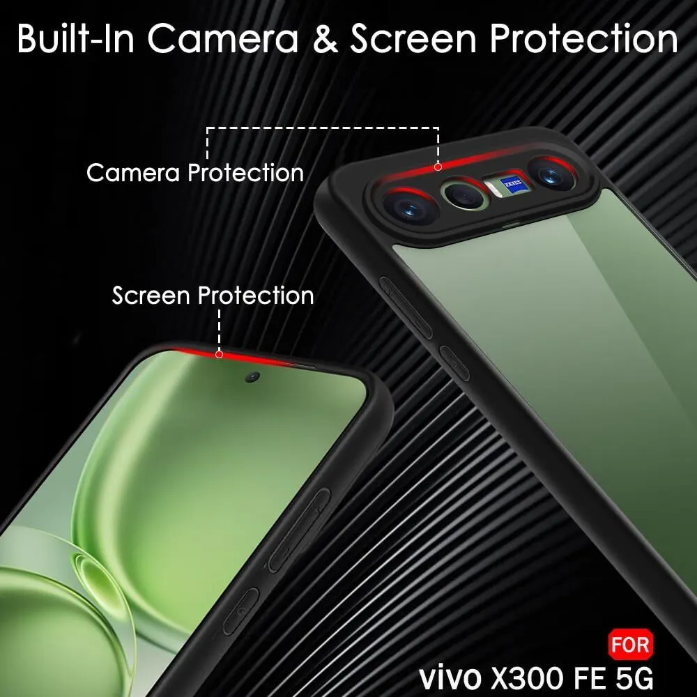 Micvir Back Cover for Vivo X300 Fe 5G (Transparent, Black, Shock Proof, Polycarbonate, Pack of: 1) — image 4 of 5