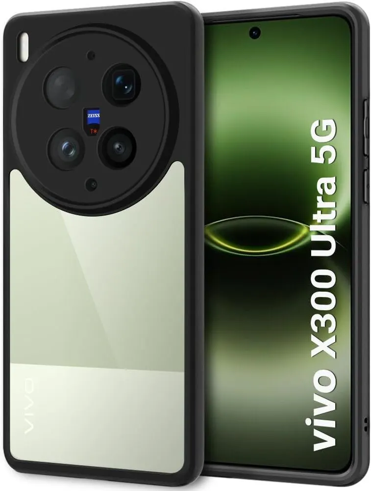 Xolia Back Cover for Vivo X300 Ultra 5G (Transparent, Black, Shock Proof, Plastic, Silicon, Pack of: 1)