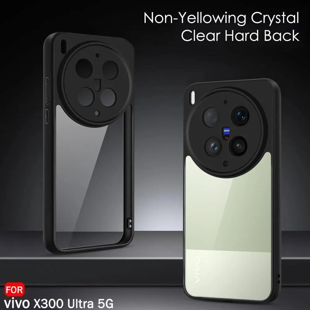 Xolia Back Cover for Vivo X300 Ultra 5G (Transparent, Black, Shock Proof, Plastic, Silicon, Pack of: 1) — image 3 of 5