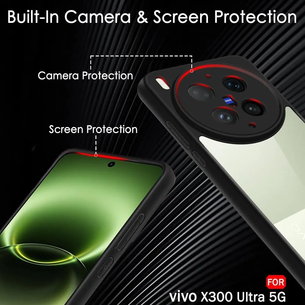 Xolia Back Cover for Vivo X300 Ultra 5G (Transparent, Black, Shock Proof, Plastic, Silicon, Pack of: 1) — image 4 of 5