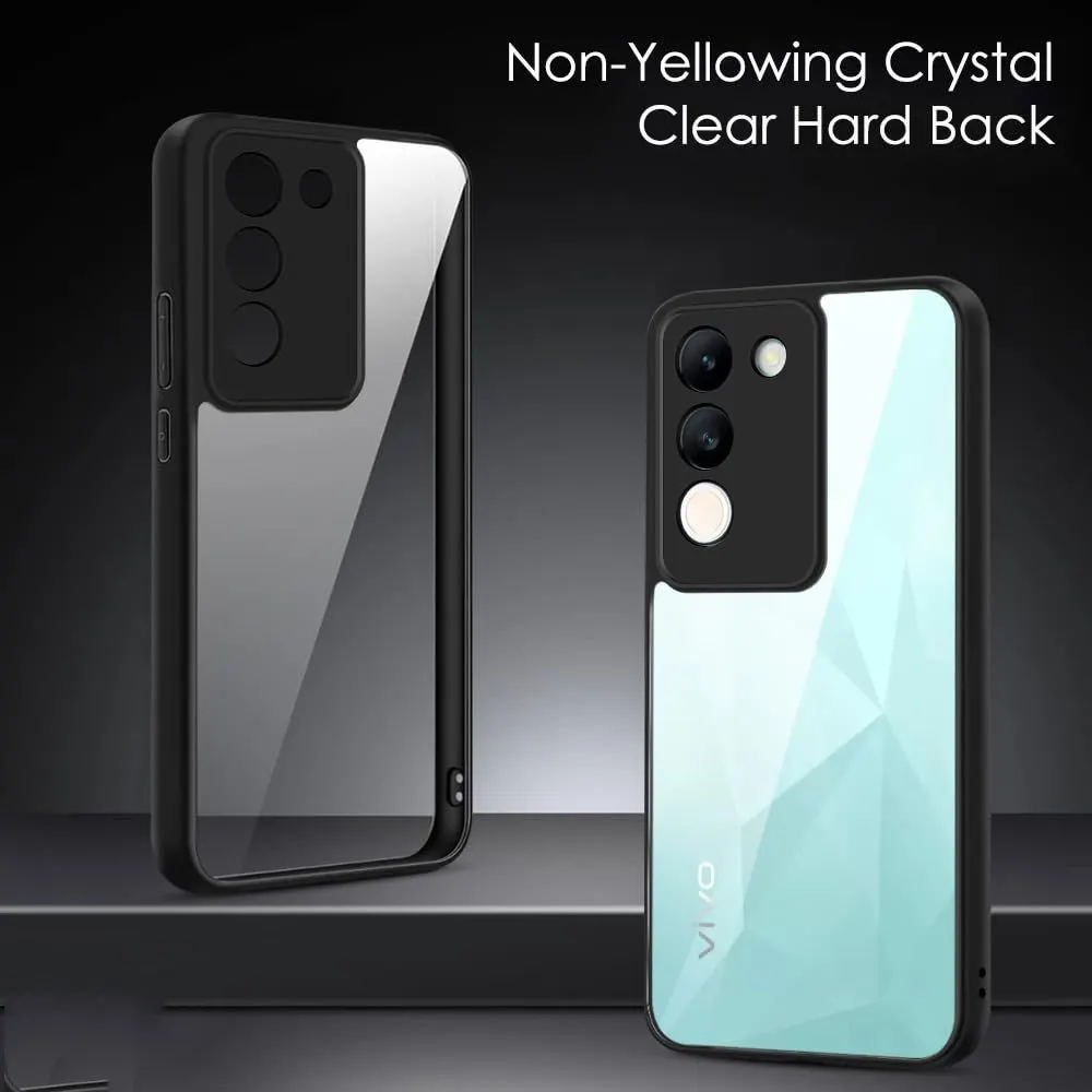Micvir Back Cover for Vivo Y200 5G (Transparent, Black, Shock Proof, Plastic, Silicon, Pack of: 1) — image 2 of 5