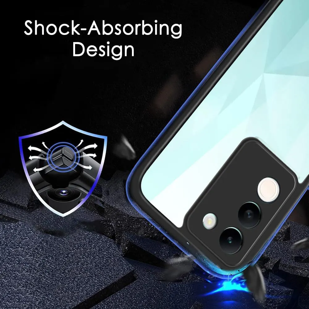 Micvir Back Cover for Vivo Y200 5G (Transparent, Black, Shock Proof, Plastic, Silicon, Pack of: 1) — image 3 of 5