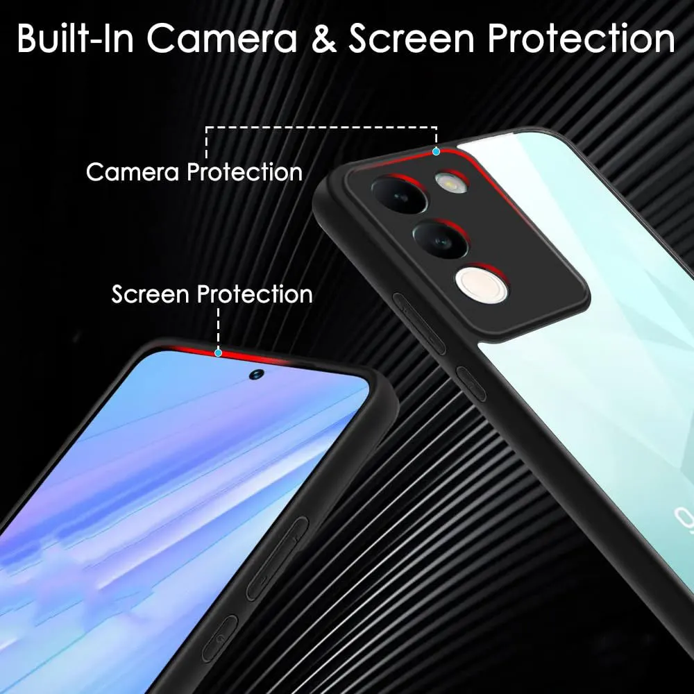 Micvir Back Cover for Vivo Y200 5G (Transparent, Black, Shock Proof, Plastic, Silicon, Pack of: 1) — image 4 of 5