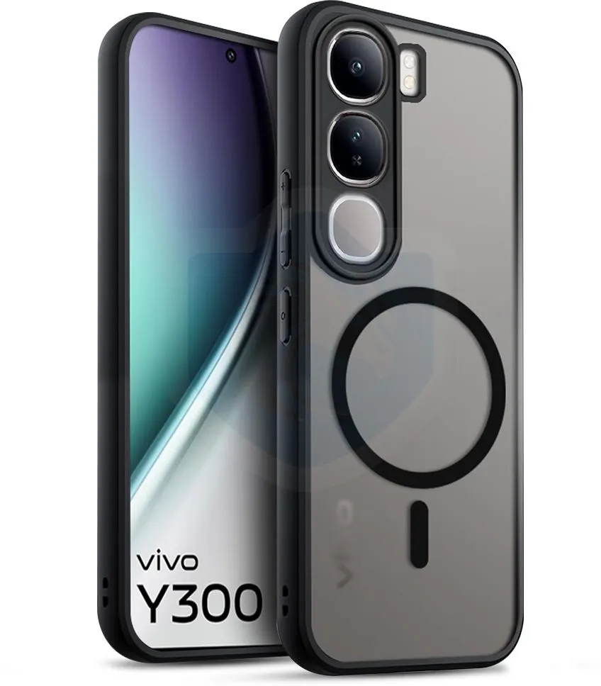Micvir Back Cover for vivo Y300 5G (Black, Shock Proof, Plastic, Silicon, Pack of: 1)