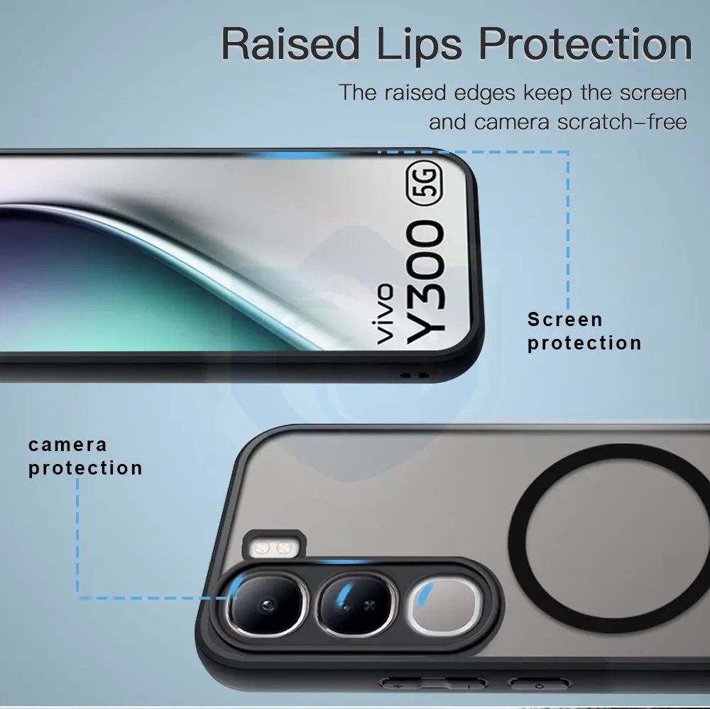 Micvir Back Cover for vivo Y300 5G (Black, Shock Proof, Plastic, Silicon, Pack of: 1) — image 4 of 5