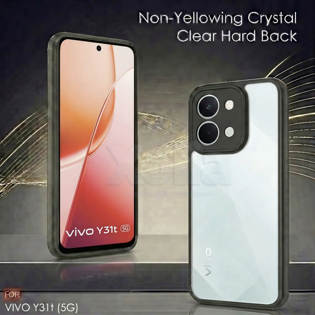 Xolia Back Cover for vivo Y31t 5G (Transparent, Black, Shock Proof, Plastic, Silicon, Pack of: 1) — image 2 of 4