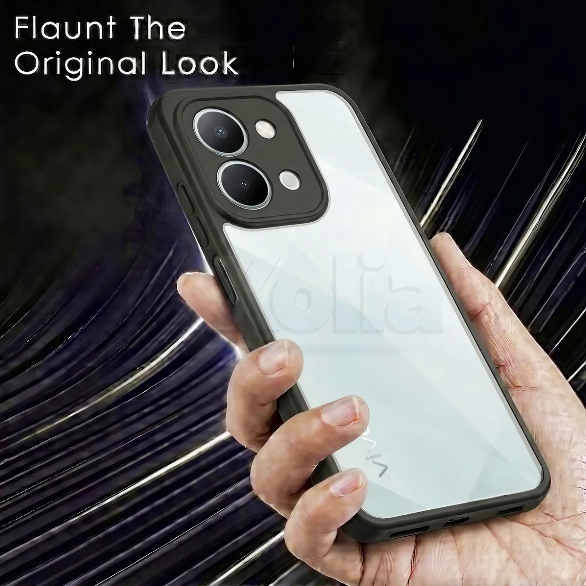 Xolia Back Cover for vivo Y31t 5G (Transparent, Black, Shock Proof, Plastic, Silicon, Pack of: 1) — image 4 of 4