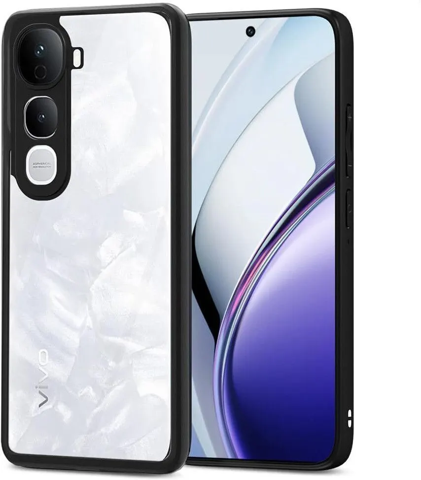 Micvir Back Cover for Vivo Y400 Pro 5G (Transparent, Black, Shock Proof, Plastic, Silicon, Pack of: 1)