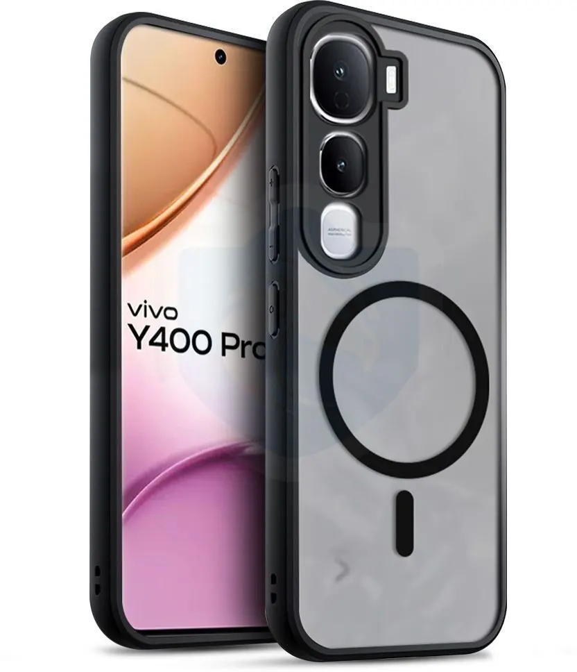 Micvir Back Cover for Vivo Y400 Pro 5G (Black, Shock Proof, Plastic, Silicon, Pack of: 1)