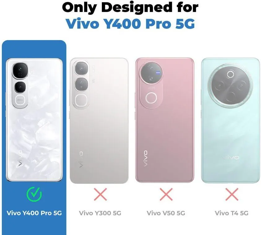 Micvir Back Cover for Vivo Y400 Pro 5G (Black, Shock Proof, Plastic, Silicon, Pack of: 1) — image 2 of 5