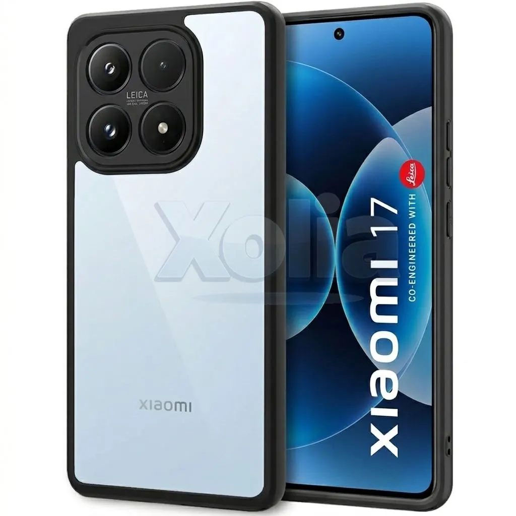 Xolia Back Cover for Xiaomi 17 5G (Transparent, Black, Shock Proof, Plastic, Silicon, Pack of: 1)