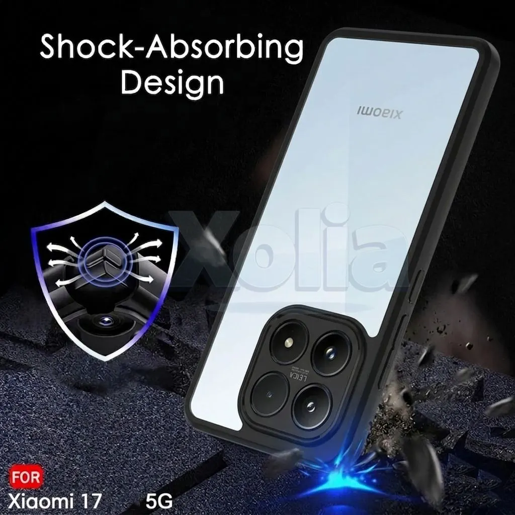 Xolia Back Cover for Xiaomi 17 5G (Transparent, Black, Shock Proof, Plastic, Silicon, Pack of: 1) — image 5 of 5