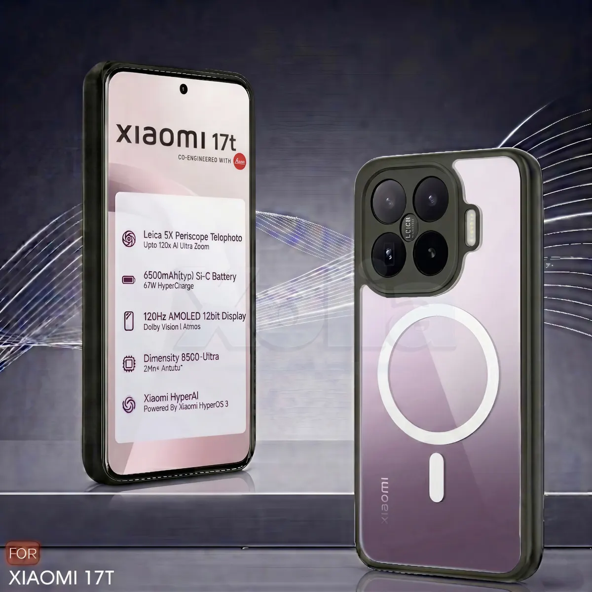 Xolia Back Cover for Xiaomi 17T 5G (Transparent, Black, Shock Proof, Plastic, Silicon, Pack of: 1) — image 2 of 4