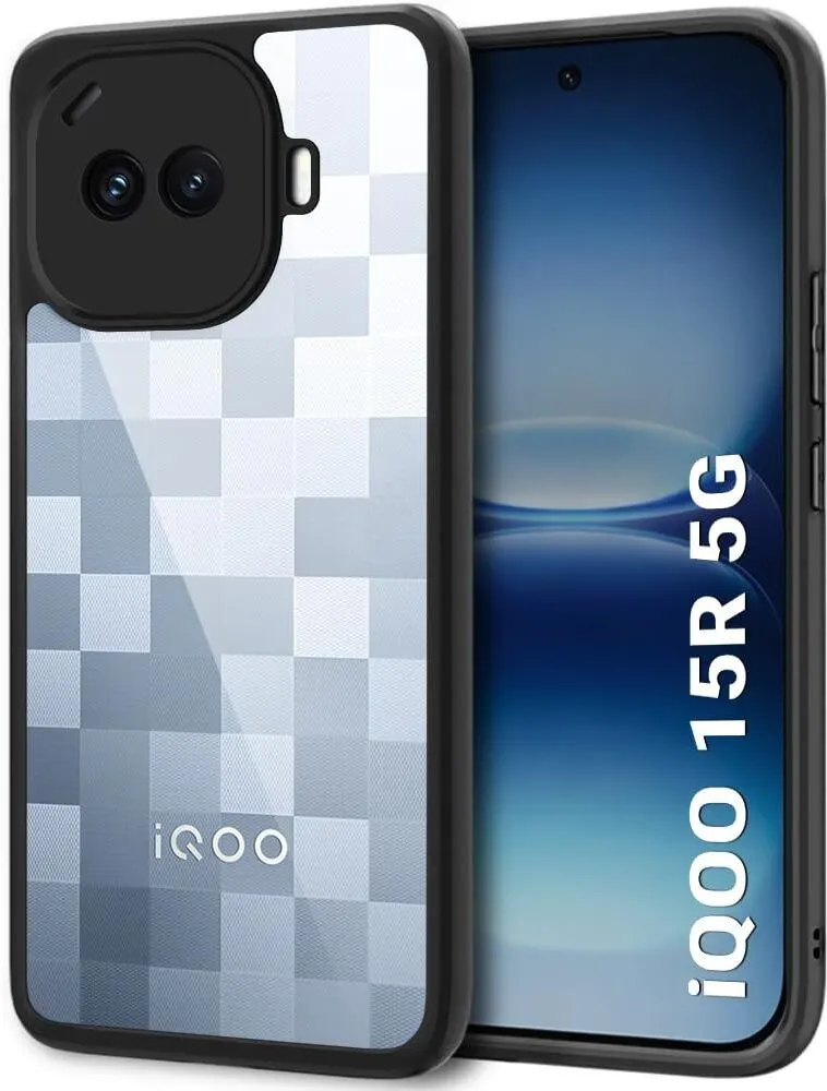 Xolia Back Cover for IQOO 15r 5G (Transparent, Black, Shock Proof, Plastic, Silicon, Pack of: 1)