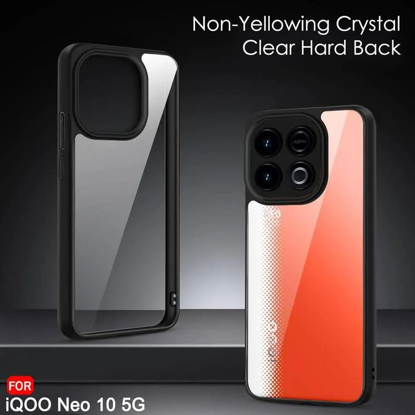 Micvir Back Cover for IQOO Neo 10 5G (Transparent, Black, Shock Proof, Plastic, Silicon, Pack of: 1) — image 2 of 5