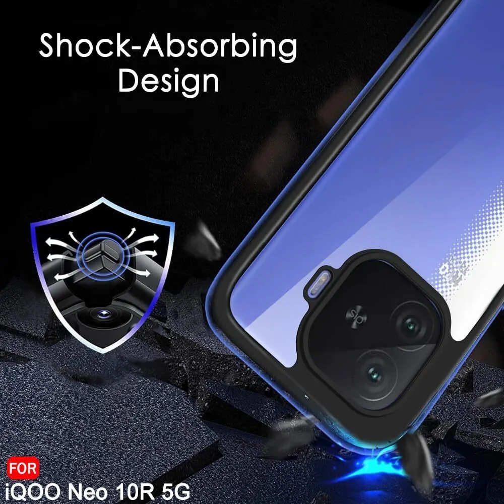 Micvir Back Cover for IQOO Neo 10R 5G (Transparent, Black, Shock Proof, Plastic, Silicon, Pack of: 1) — image 4 of 5