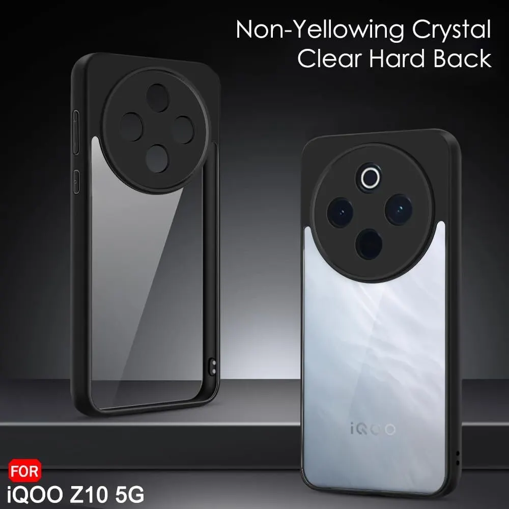 Micvir Back Cover for iQOO Z10 5G (Transparent, Black, Shock Proof, Plastic, Silicon, Pack of: 1) — image 2 of 5