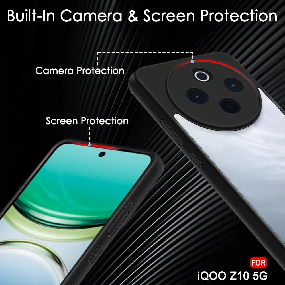 Micvir Back Cover for iQOO Z10 5G (Transparent, Black, Shock Proof, Plastic, Silicon, Pack of: 1) — image 3 of 5
