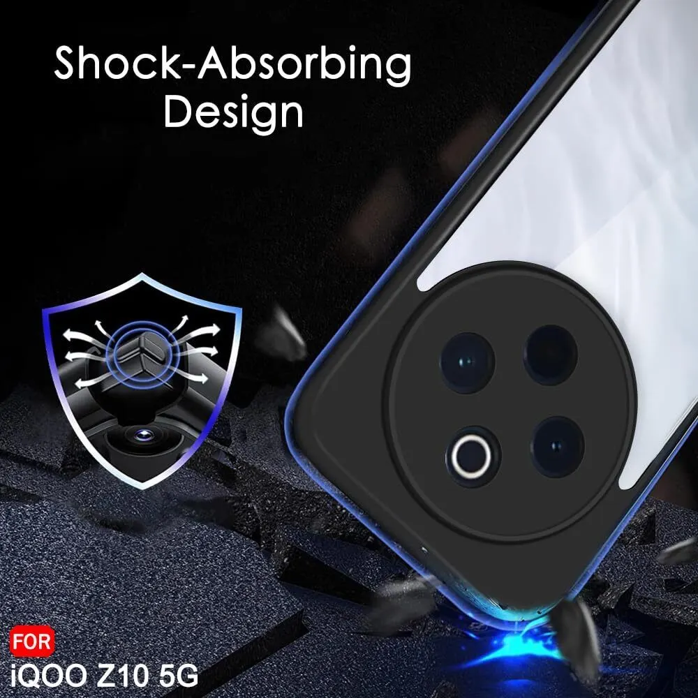 Micvir Back Cover for iQOO Z10 5G (Transparent, Black, Shock Proof, Plastic, Silicon, Pack of: 1) — image 4 of 5