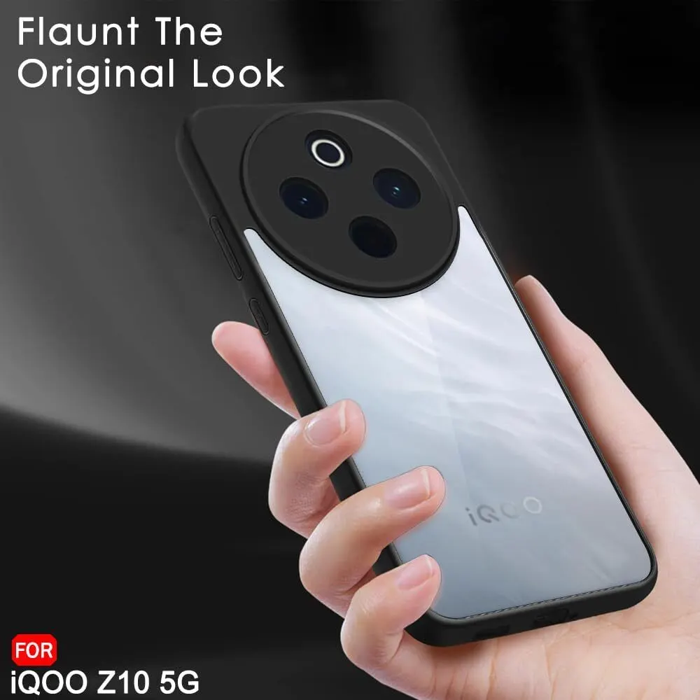 Micvir Back Cover for iQOO Z10 5G (Transparent, Black, Shock Proof, Plastic, Silicon, Pack of: 1) — image 5 of 5