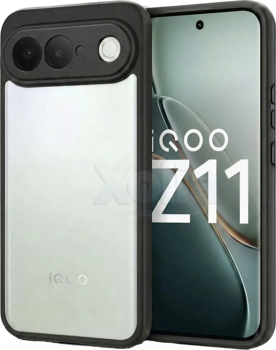 Xolia Back Cover for iQOO Z11 5G (Transparent, Black, Shock Proof, Plastic, Silicon, Pack of: 1)
