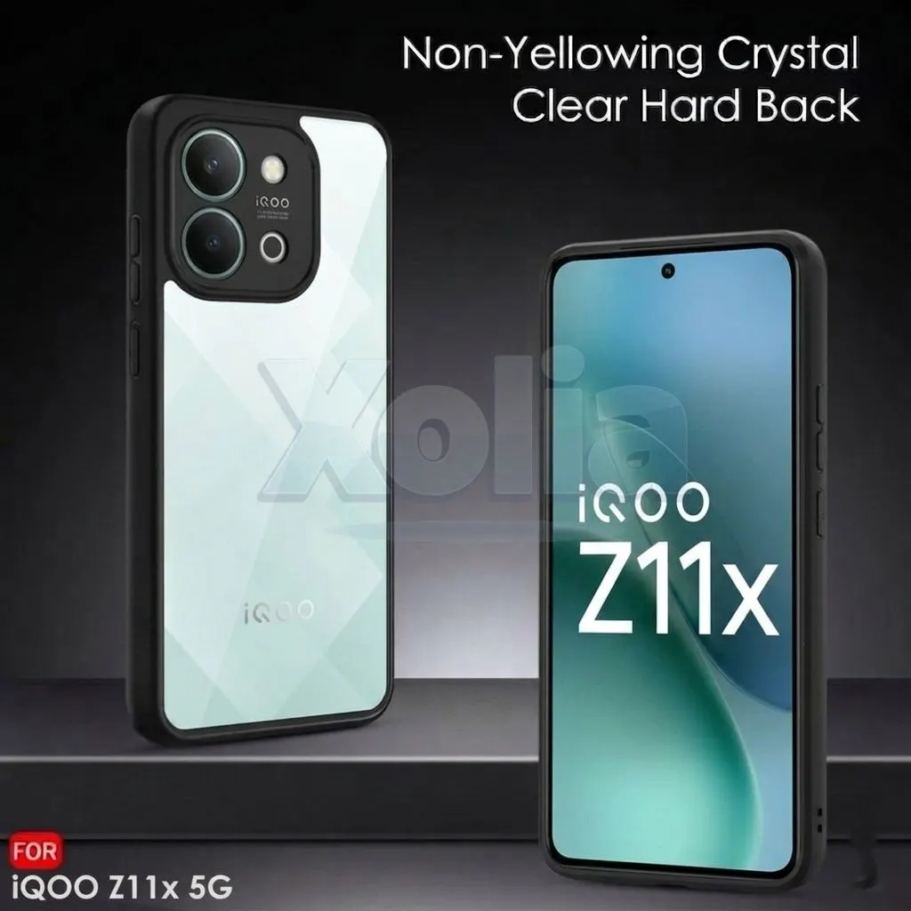 Xolia Back Cover for iQOO Z11x 5G (Transparent, Black, Shock Proof, Plastic, Silicon, Pack of: 1) — image 3 of 5