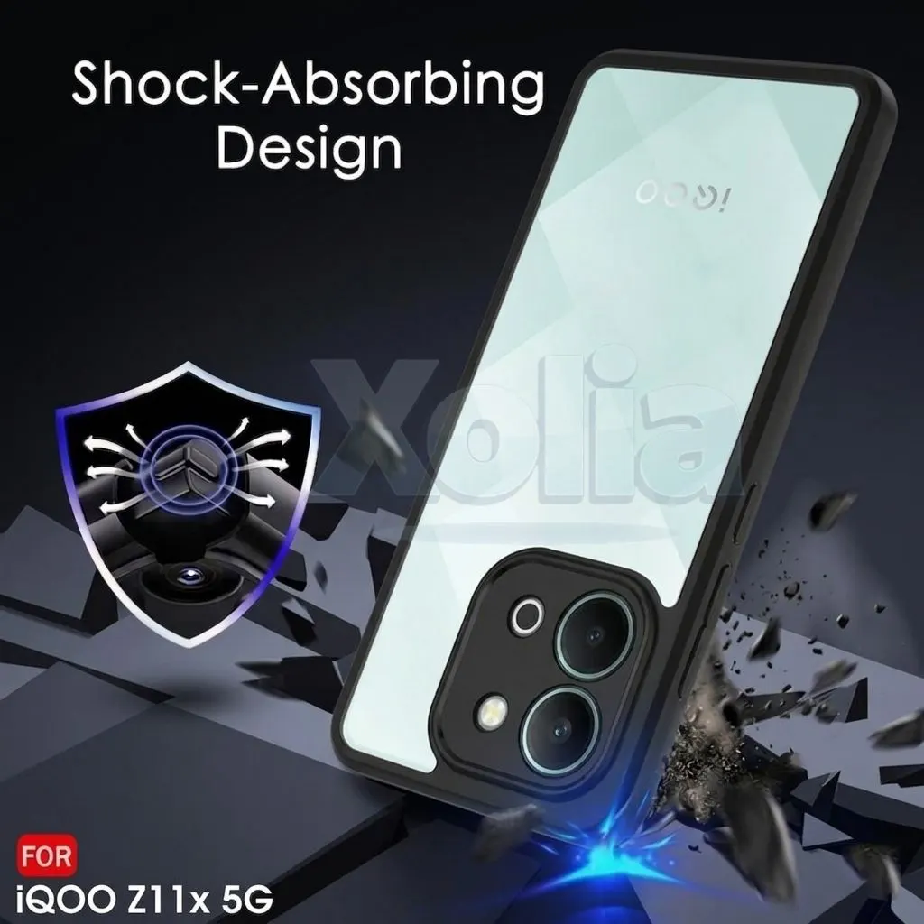 Xolia Back Cover for iQOO Z11x 5G (Transparent, Black, Shock Proof, Plastic, Silicon, Pack of: 1) — image 5 of 5