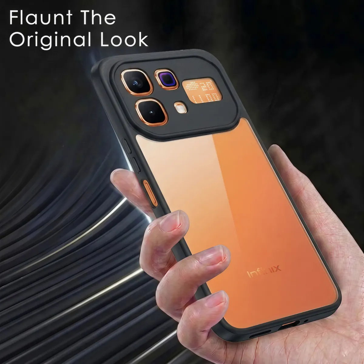 Xolia Back Cover for Infinix Note 60 Pro 5G (Transparent, Black, Shock Proof, Plastic, Silicon, Pack of: 1) — image 4 of 4