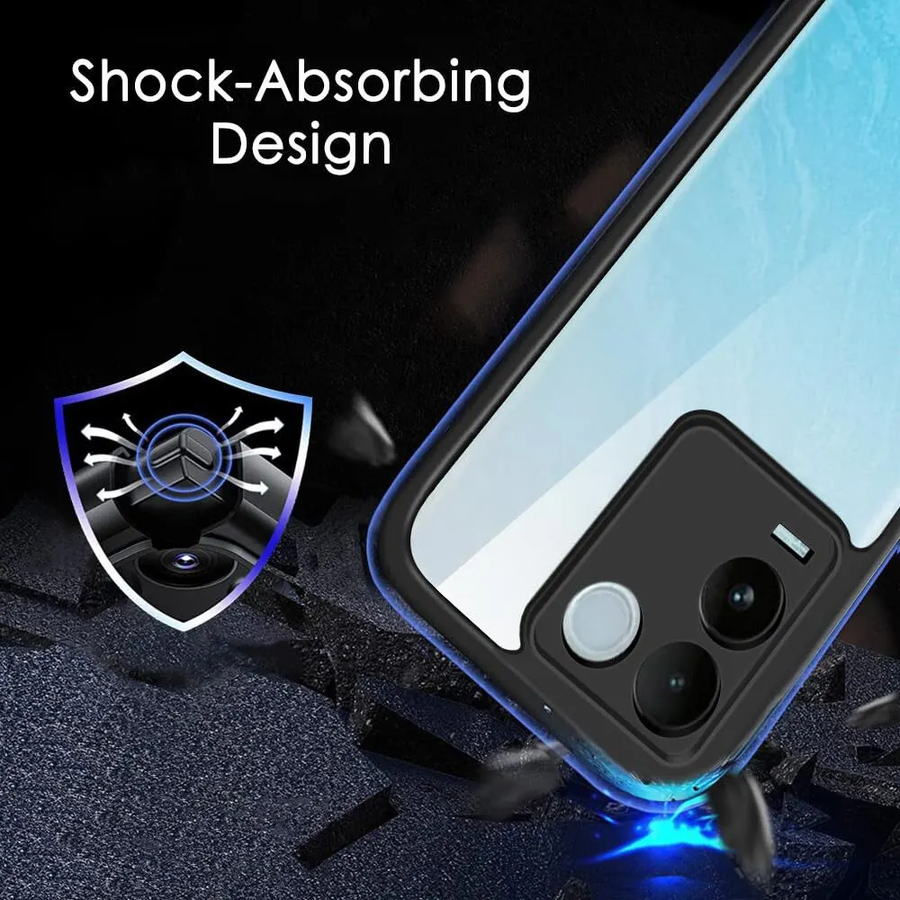 Micvir Back Cover for Vivo T2 Pro 5G (Transparent, Black, Shock Proof, Pack of: 1) — image 4 of 5