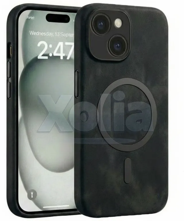 Xolia Back Cover for Apple iPhone 15 (Black, Camera Bump Protector, Artificial Leather, Pack of: 1)