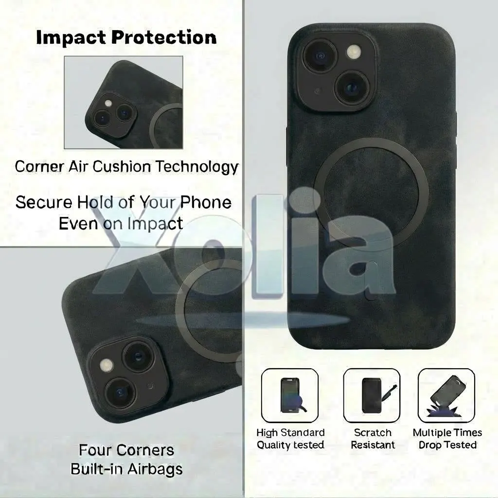 Xolia Back Cover for Apple iPhone 15 (Black, Camera Bump Protector, Artificial Leather, Pack of: 1) — image 5 of 5
