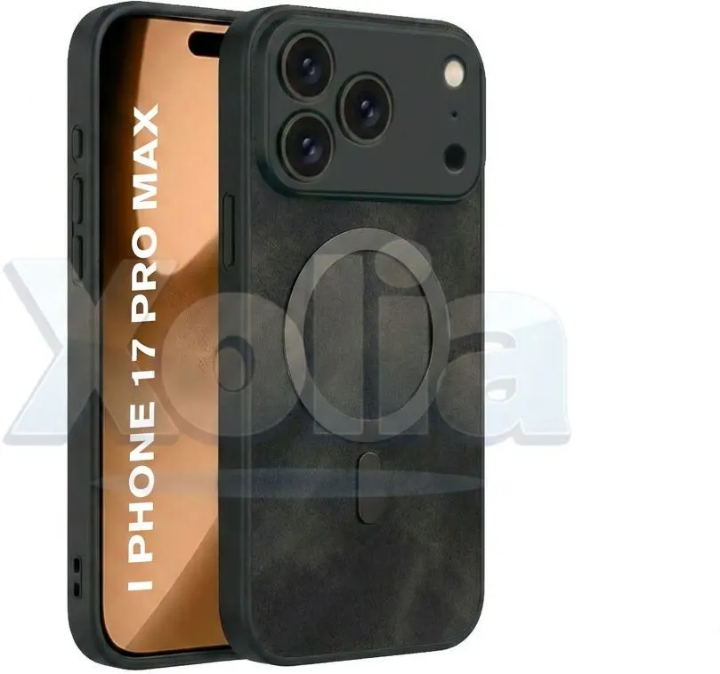 Xolia Back Cover for Apple iPhone 17 Pro Max (Black, Camera Bump Protector, Artificial Leather, Pack of: 1)