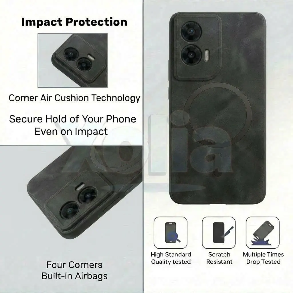 Xolia Back Cover for MOTOROLA Edge 50 Fusion (Black, Camera Bump Protector, Artificial Leather, Pack of: 1) — image 4 of 5